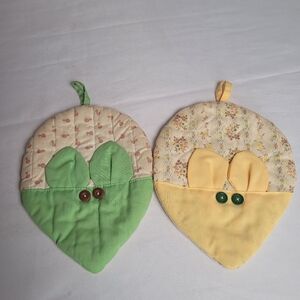 Vintage Handmade Lot Of 2 Mouse Kitchen Hot Pads
